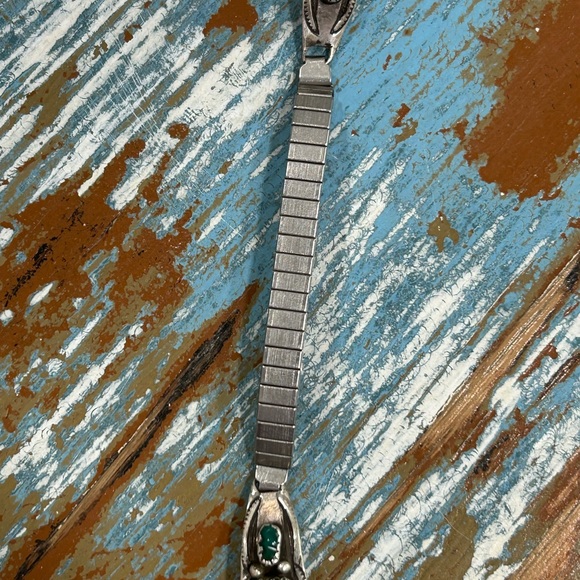 Vintage Native Turquoise watch tips with expansion band - Picture 3 of 6